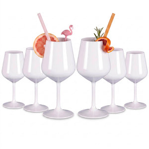Set belih Tritan kozarcev za vino z elegantnim dizajnom in pecljem