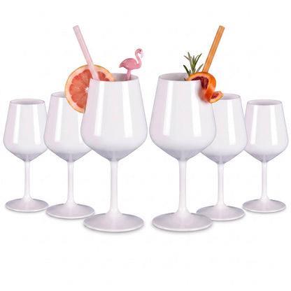 Set belih Tritan kozarcev za vino z elegantnim dizajnom in pecljem