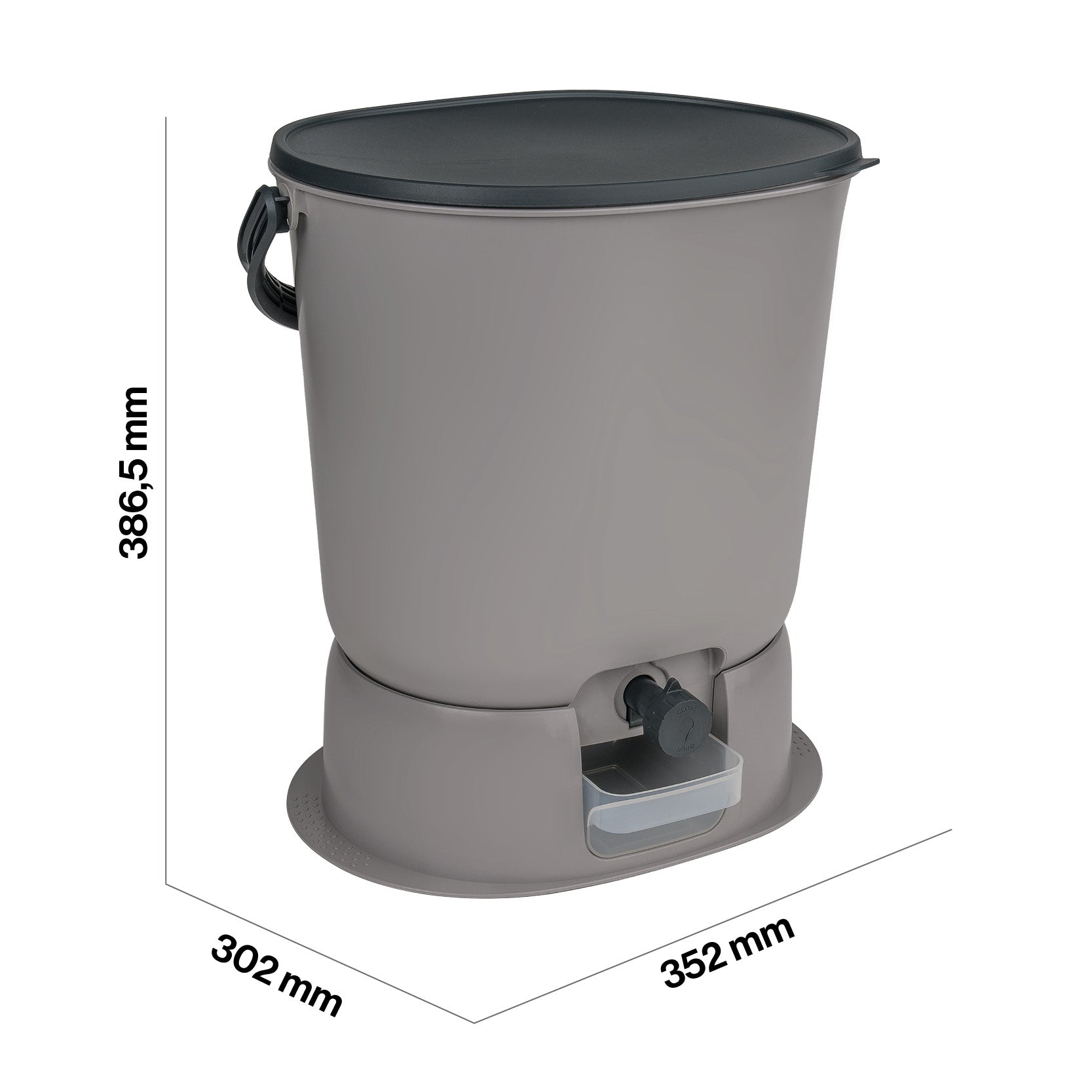 Dimenzije Bokashi Organko kompostnika 15,3 l