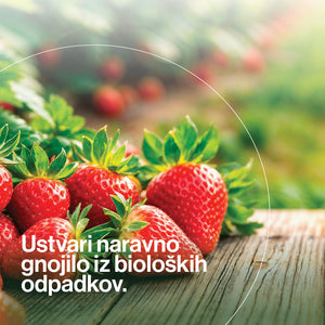 Naravno gnojilo iz bioloških odpadkov z uporabo Bokashi Organko kompostiranja.