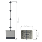 Dimenzije sadilnika TOM TOMATO Planter Set z opornim sistemom za paradižnik.