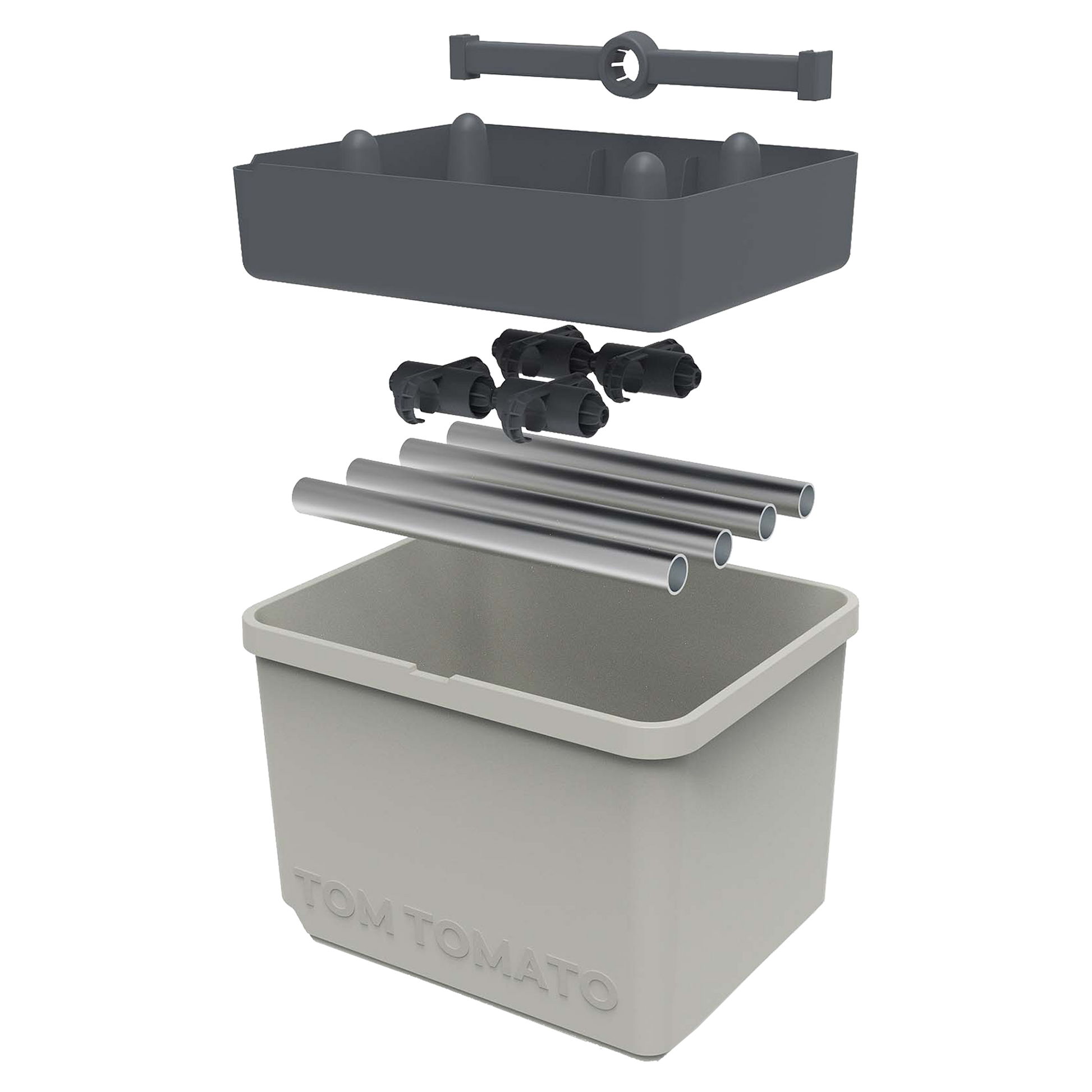 Komplet TOM TOMATO Planter Set z vsemi sestavnimi deli.