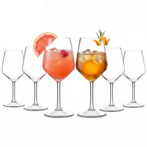 Set transparentnih Tritan kozarcev za vino z elegantnim pecljem