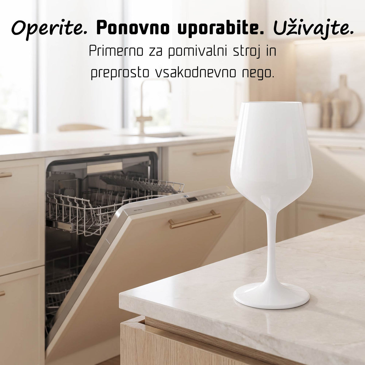Bel Tritan kozarec za vino ob pomivalnem stroju, primeren za večkratno uporabo