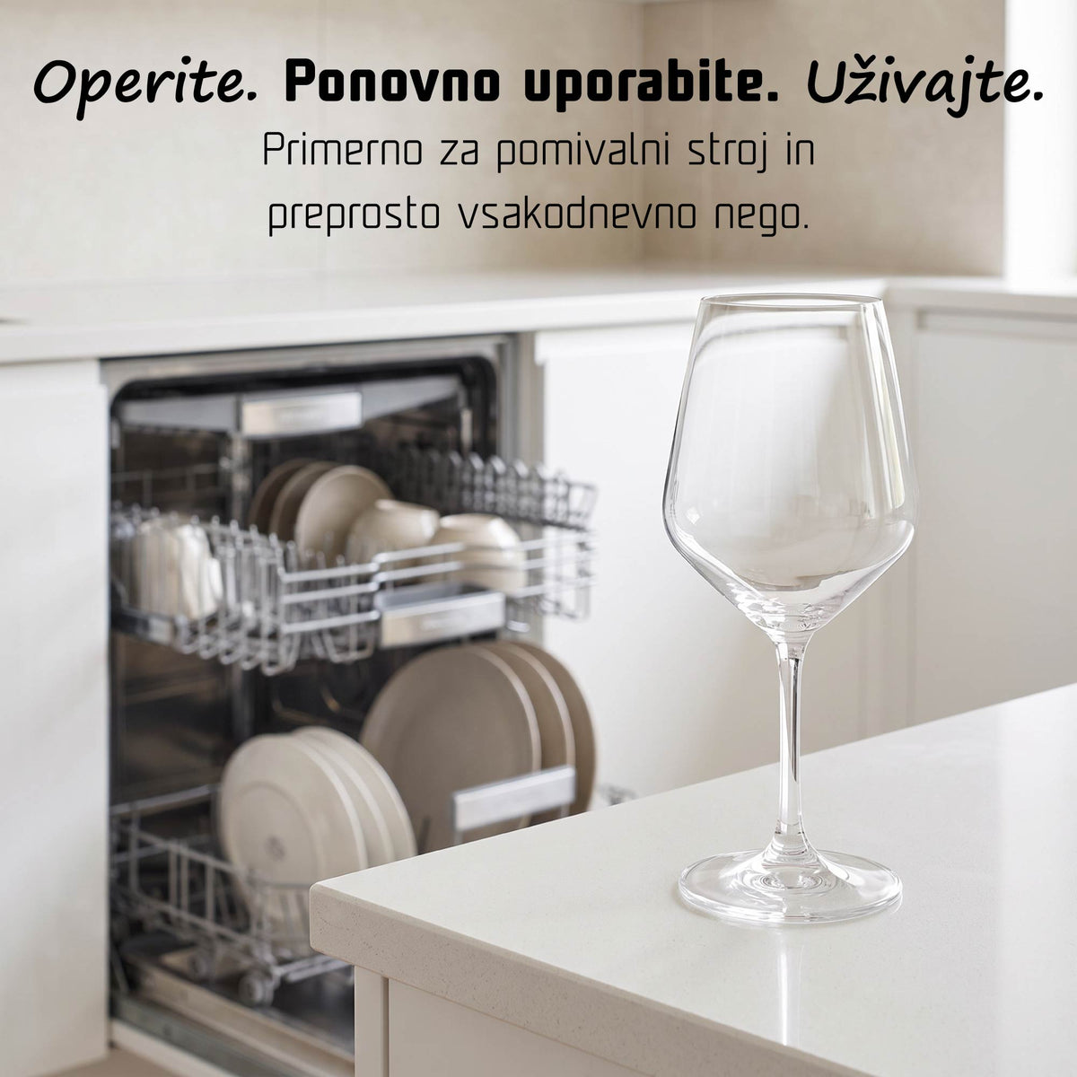 Transparenten Tritan kozarec za vino ob pomivalnem stroju, primeren za večkratno uporabo