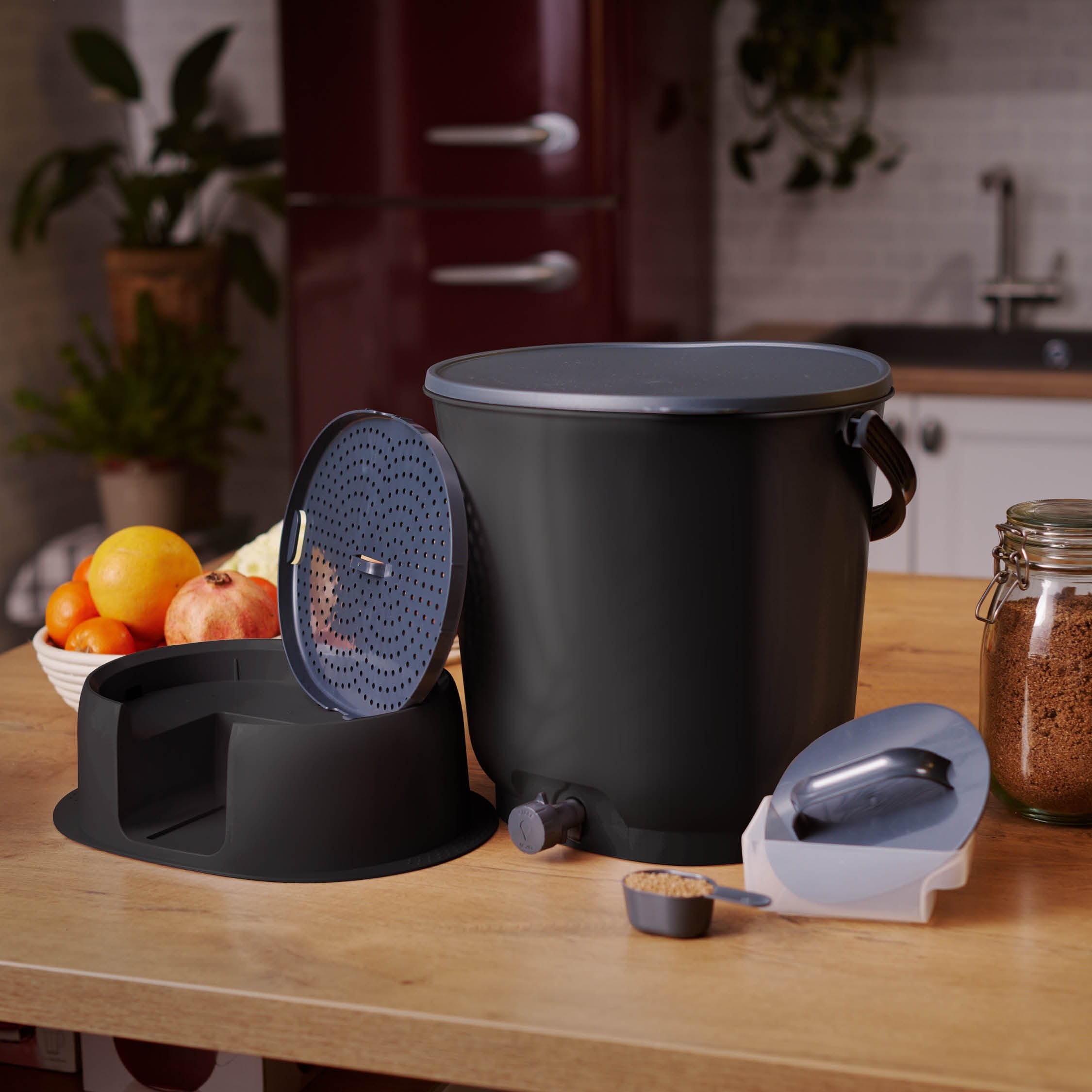 StarterKit composteur Bokashi Essential Crème: set 2 seaux base et